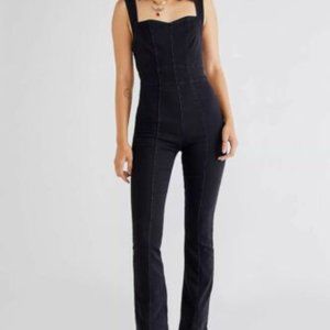 FREE PEOPLE Light My Fire Jumpsuit -Black S NWT